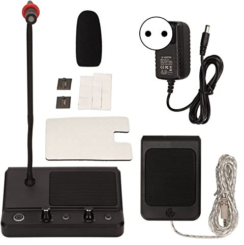 Brilluxa Interphone de Haut-Parleur de fenêtre, Microphone d'interphone, système de Haut-parleurs à Double Voie de fenêtre, Microphone d'interphone de comptoir pour Banque, Gare