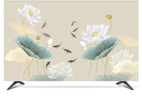 Yoeoefuo 42 - 85 TV Cover Protective TV/PC Cover Screen Protector Dust Protection Anti-Scratch TV Protection Cover Polyester Soft Art Printing TV Slipcover (Style 4.80-85in)