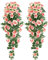 Yiyifor Blumen Künstlich, 2 pcs Künstliche Hängepflanzen Künstliche Blumen Rosen für Außen- und Innenhochzeit Wand Dekoration (Champagnerfarbe)