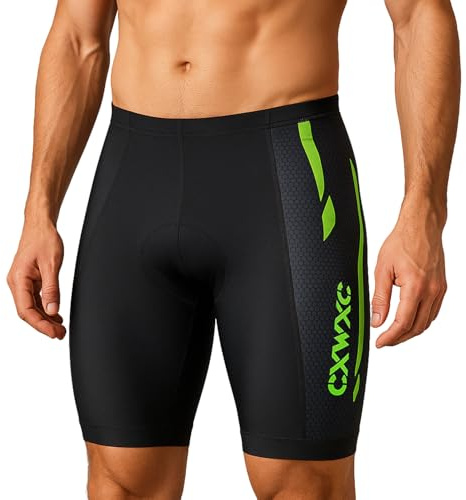 CXWXC Fahrradhose Herren mit Dicker Silikonsitzpolster, Radlerhose Herren Atmungsaktive Schnelltrocknende stoßfeste Radhose Herren