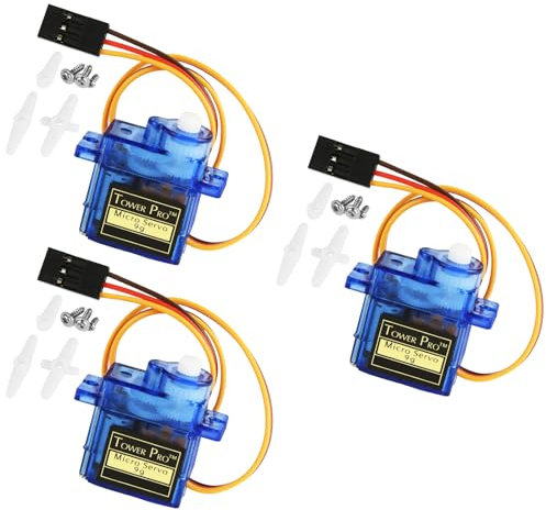 HOTUT Micro Servo, 3 Pcs Moteur Servo Torque Engrenage Métallique,12g Micro Servomoteur 180° Léger Servo Numérique Servo pour RC Robot, Avion, Voiture Compatible avec Arduino and Raspberry Pi