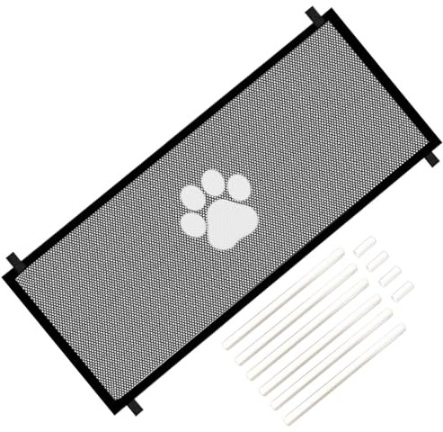 Hundegitter für Treppen – einziehbares Sicherheitsgitter für den Innenbereich | Faltbares Haustiergitter, breiter Maschendrahtzaun für Treppen, Türen, Flure und Küche, sicheres Gehege für Haustiere zu