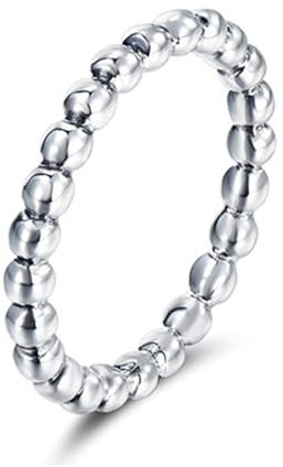 Tolldek Weißgold 585 14K Antragsring Echtgold Schmuck, 2.7MM Bead Hochzeitsring Au585 Gold Trauringe, Gr.52 (16.6)