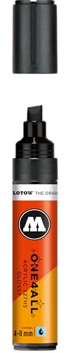 MOLOTOW ONE4ALL Nachfüllbarer Lackmarker, 327HS, 4–8 mm, #252, Schwarz glänzend