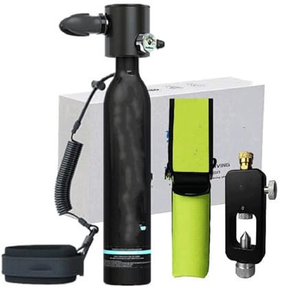 LCQSYE Masque Bouteille de plongée Bouteille d'oxygène Équipement de plongée en apnée Bouteille de plongée Respirateur sous-Marin 0,5 L Diving Masks(S3000-C)