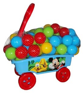 100 Bällebad Bälle + GRATIS Handwagen (Micky Maus)