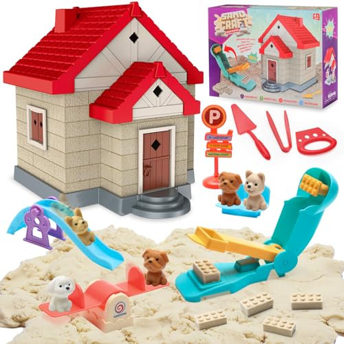 VBACALA Sable Magique,Jouets de Chantier Pour Enfants Avec Outils de sable Magique 750G,Jouets de-Sable Sensoriels Pour Chiots,Cadeau Pour Garçons et Filles de 3 à 4 ans