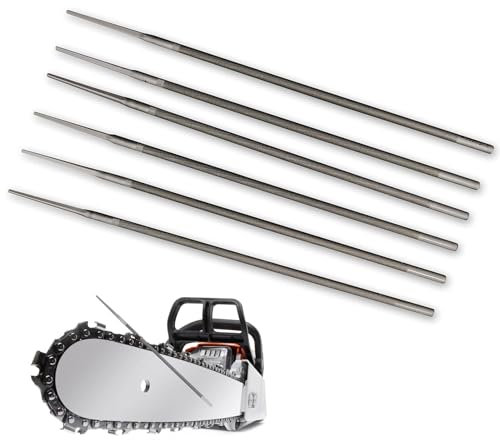 6er-Pack 4,8 Mm Feile FüR KettensäGe,Kohlenstoffstahl Rundfeile KettensäGe,Feile FüR KettensäGe 3/8,Geeignet Zum Reparieren Und SchäRfen Von SäGeketten RasenmäHer-KettensäGeketten-SchäRfwerkzeuge