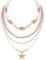 Mikovivi 5pcs Summer Beach Necklace, Boho Shell Seashell Starfish Beaded Surfer Necklaces Set for Women Holiday Vacation Party Sea Friendship Jewelry Gift