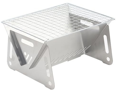 Campofen, Camping Holzofen tragbarer Klappstahl aus Edelstahl Holzbrennofen mit Netz und Tragetasche für Rucksackwanderungen im Freien, Camping