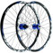 LYYCX AuroraXQ Mountainbike Laufradsatz 26/27.5/29 Zoll, Doppelwand Legierung Scheibenbremse MTB Räder, 32H Edelstahlsprecher Fahrradräder HG Hub 7-12 Geschwindigkeit(Blau,26 Zoll)