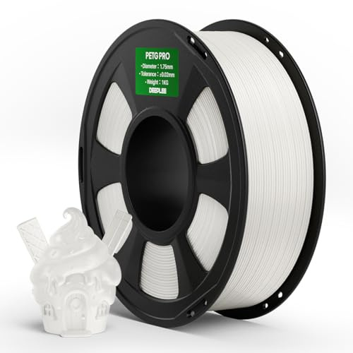 DEEPLEE PETG PRO Filament 1.75mm Klar 1KG | 1,75 mm PETG 3D-Drucker-Filament, Verbesserte Zähigkeit und Wetterbeständigkeit, FDM-kompatibel