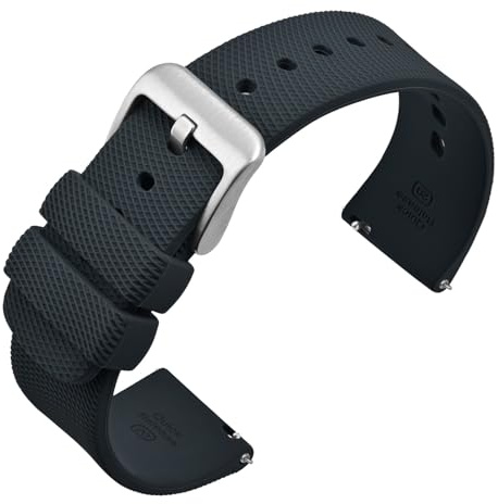ANNEFIT Bracelet de Montre en Silicone pour Homme Femme, Bande de Remplacement en Dégagement Rapide, 14mm 16mm 17mm 18mm 19mm 20mm 21mm 22mm 24mm