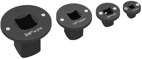 Jeffergarden 4pcs Low Profile Impact Socket Adapter Set Insert Drive Reducing Stainless Steel 1/2to3/8 3/4 to 1/2 Impact Adapter Etc