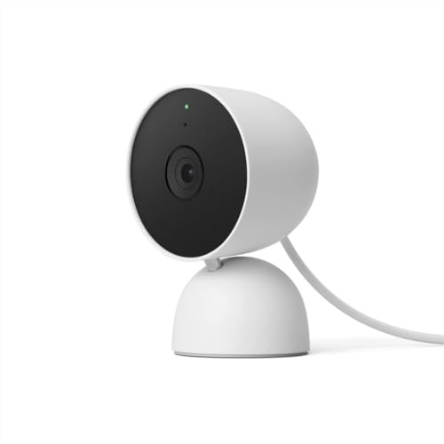 Google Nest Cam (Indoor, Wired) 2nd Gen, 1080p HDR Security Camera, Night Vision, Person/Pet/Vehicle Alerts, 2-Way Audio, 3-Hour Event History, Works Home, Snow, Bulk Packaging
