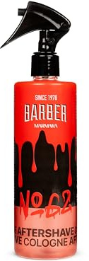Barber Marmara Cologne Aftershave No.62 – Elegantes Barber Cologne – Jasmin & Safran mit Amber & Zedernholz – Aftershave, Body Spray, Hair Perfume & Parfumalternative – 400 ml