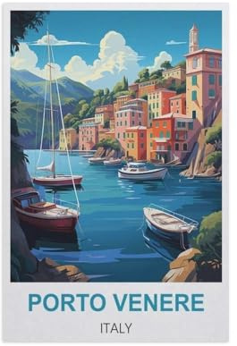 Puzzles 1000 Teile，Porto Venere, Italien，Art Posters Puzzlas - Gedächtnisspiele Für Senioren - Family Games Educational Toys（50x70cm）-IH58