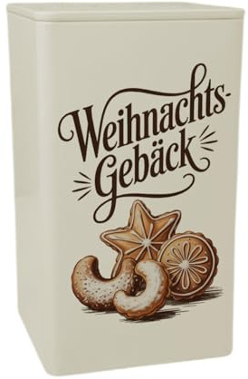 speecheese Weihnachtsgebäck Vintage GebäckDose 900ml mit Plätzchen Lustige MetallDose 900ml
