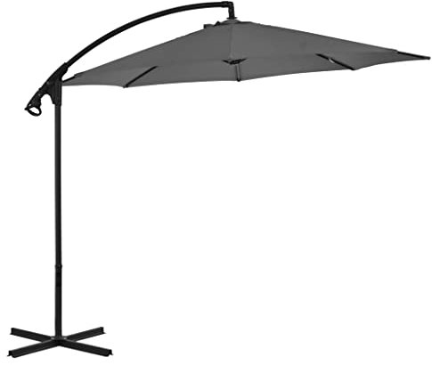 vidaXL Ampelschirm Stahlmast 300cm Anthrazit Sonnenschirm Gartenschirm Schirm