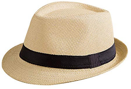 Ogquaton Chapeaux de Plage de qualité Premium Unisexe Adulte Chapeau de Paille Jazz Hat été Chapeau de Soleil Chapeau Respirant Occasionnel Chapeau Casquettes de Voyage