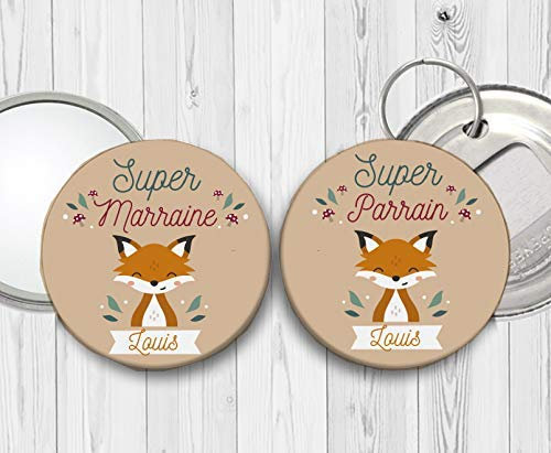 miroir et décapsuleur parrain marraine - renard