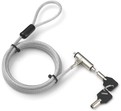 Techly 108262 Cadenas avec système de sécurité Wedge-Lock pour ordinateur portable Câble 1,8m Argent