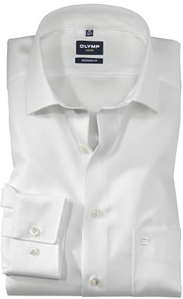 OLYMP Herren Oberhemd Langarm Luxor,Twill,modern fit,Global Kent,Hellbeige 20,48