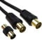 kenable RF Male to Female Extension Lead Freeview TV Cable & Male Coupler Black 3m [3 metres]