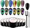 MEET ACROSS 9PCS UV Nagellack Set 9D Cat Eye Magnet Gel Nagellack Chamäleon Shellac Gel Nagellack Set Reflektierend Magnetisch Schellack Nagellack mit Magnetstift Schwarze Basis Farbe