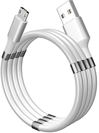 ITAL - Cable USB magnético y enrollable para carga y sincronización de smarthphones compatible con USB-C, Micro USB y Phone - Modelo PK01