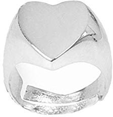 Remo Gammella Anello da mignolo Chevalier Donna Cuore in Argento 925% Bagnato in Oro Bianco, Giallo e Rosa. Misura Regolabile. Dimensioni Cuore 12.5x13.5 mm (Oro Bianco)