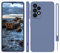 ORDA für Samsung Galaxy A52 5G/4G Hülle Silikon Slim Case Cover Mikrofaser Handyhülle Kameraschutz Bildschirmschutz Kratzfest Blau Grau