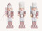 meindekoartikel 3er-Set Nussknacker aus Holz mit Glitzer Klassische Form 3-Fach Sortiert Dekofigur Winterdeko (rosa Weiss) B7 x H25 x T7cm