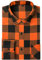 Leonal Herren Kleid Langarm Buffalo Plaid Kariert Flanell Hemd, One Pocket-Orange schwarzer Büffel, X-Groß
