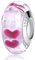 Nbsameng Transparent Charme Perlen aus Murano Glas Charms, Anhänger für Frauen Armbänder und Ketten, 925% Silber Charms Pendant Bead für Pandora und europäische Armbänder und Halskette,rotes Herz