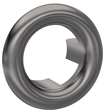 nuie OVFL07 Modern Bathroom Round Overflow Cover, 30mm x 30mm, Brushed Pewter