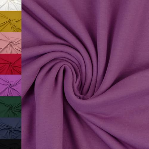MAGAM-Stoffe Elias Sweatstoff uni innen angeraut und weich Meterware ab 50cm (12. Lila)