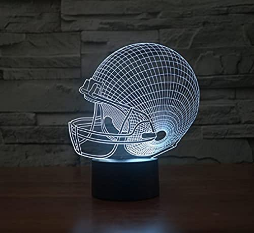 SUPERRUIDALONG 3D Fußballmütze Illusions Lampen Tolle 16 Farbwechsel Acryl berühren Tabelle Schreibtisch-Nachtlicht mit für Kinder Schlafzimmer Geburtstagsgeschenke Geschenk changeant lumières LED