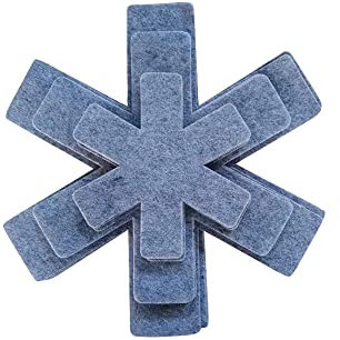 Protectores de ollas y sartenes, Juego de 12 y 3 de Diferentes tamaños, Protector de sartenes de Fieltro más Grueso para Protector de Separador de sartenes