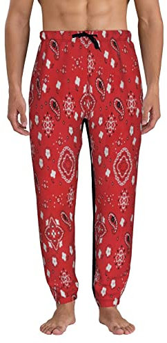 Unisex Jogginghose Bandana Prints Red Athletic Sweatpants, Siehe Abbildung, 41-44.5
