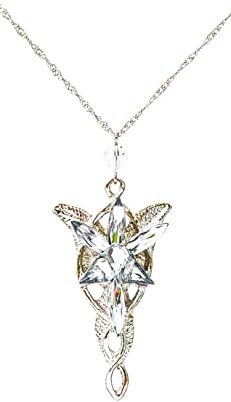 Generico Ciondolo di Arwen Colore Argento Signore degli Anelli Stella del Vespro Aragorn Gadget Accessori Auto Ciondoli per Specchietto Idea Regalo Magia Fantasy Cosplay
