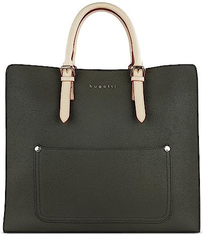 bugatti Ella XL Handtasche für Damen, Frauen Tasche groß, Damenhandtasche, olive