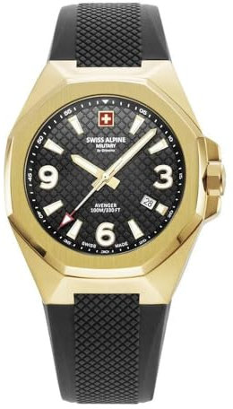 Swiss Alpine Military by Grovana Herren Analog Schweizer Quarzwerk Uhr mit Silikon Armband 7005.1817SAM
