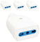 4 Pezzi Presa Bipasso 10/16A 250V Bianca, Antischiacciamento 2P+T, Materiale PVC