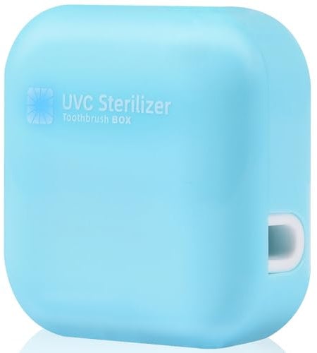 Thopeb UV-C Toothbrush Sanitizer Portable Steriliser Cover Holder and Case for Any Size Toothbrush - Blue