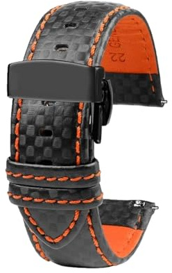 SinSed 18mm 20mm 21mm 22mm 23mm 24mm Männer Frauen Nähte Carbon Faser Uhrenarmband Lederband