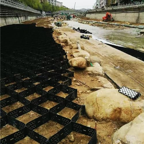 ZJKXJH Kiesgitter Geogitter Bodenbewehrung Mesh, Geo Grid Kies Stabilisator Mit Drain-Loch, Auffahrt Licht LKW Parkplätze Bodengitter (Color : WxL, Size : 100cm x 700cm (39inX276in))