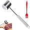 VFANDV Martillo Carne de Acero Inoxidable 304, Martillo Picador de Doble Cara Antiadherente, Martillo Carne para Carne de Cocina, Escalopes, Bistec, Ternera