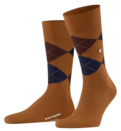 Burlington Herren Socken Edinburgh M SO Wolle gemustert 1 Paar, Orange (Blush 8415) neu - umweltfreundlich, 40-46
