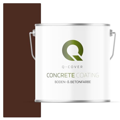 Q-COVER Bodenfarbe Betonfarbe Braun 5,0L Garagenboden Bodenbeschichtung für Innen Kellerfarbe Fußbodenfarbe